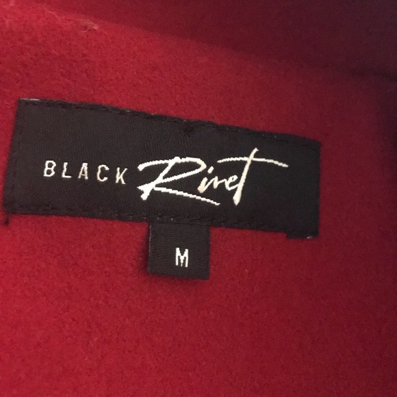 Black Rivet Red Wool Women’s Peacoat Size Medium - Picture 5 of 6